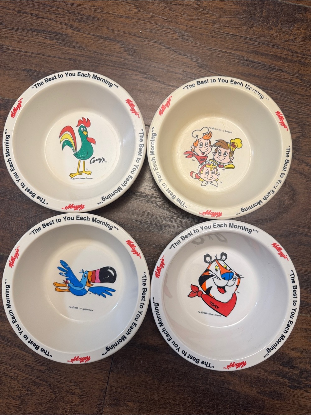Kellogg's Vintage Character Breakfast Bowls - White (COMPLETE Set of 4)